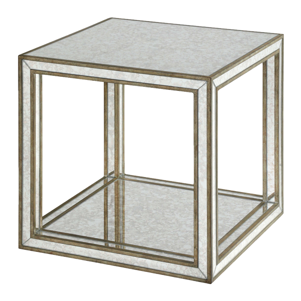 Antique Mirrored End Table