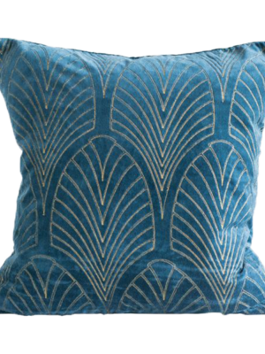Blue Art Deco Pillow