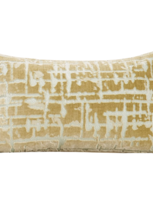 Champagne Velvet Cut Lumbar Pillow