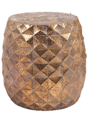 Gold Faceted End Table