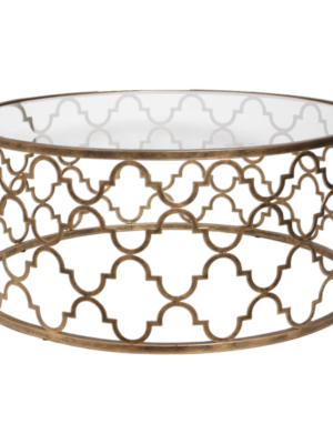 Gold Quatrefoil Coffee Table