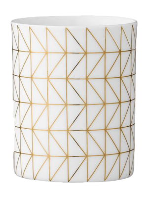 White & Gold Geometric Votive