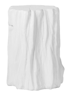 White Log End Table