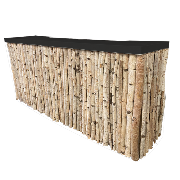 Birch Log Bar Black Top