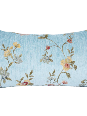 Blue Floral Lumbar Pillow