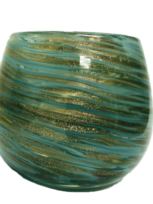 Blue & Gold Swirl Votive