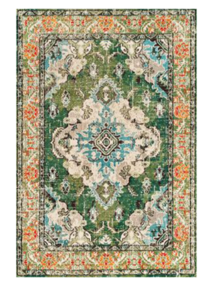 Boho Runner Rug - Green