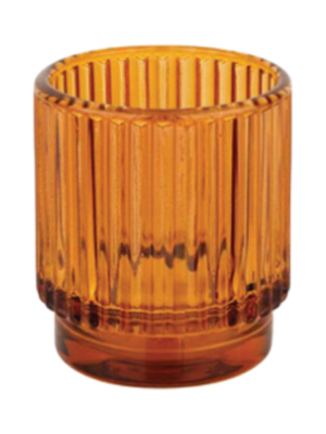 Orange Ribbed Votive