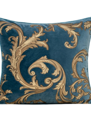 French Blue Filigree Pillow