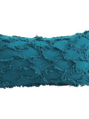 Teal Jacquard Lumbar Pillow