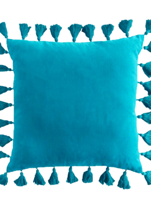 Teal Tassel Pillow