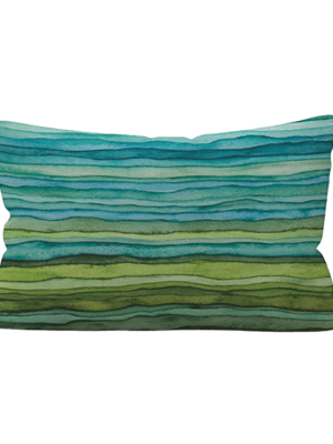 Watercolor Waves Lumbar Pillow