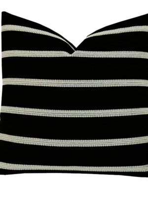 Black & White Striped Linen Pillow