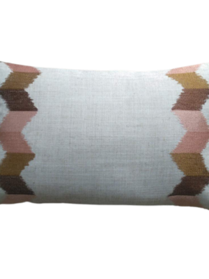 Ivory Rose Ikat Lumbar Pillow