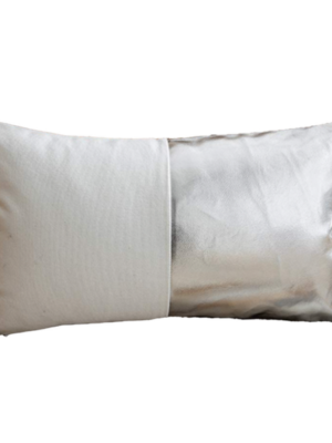 Silver Metallic Dip Lumbar Pillow