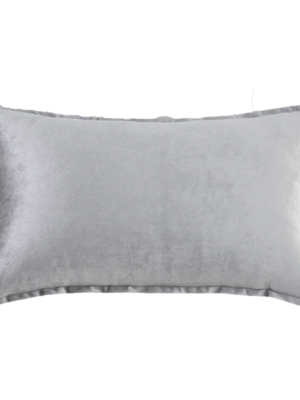 Silver Velvet Lumbar Pillow