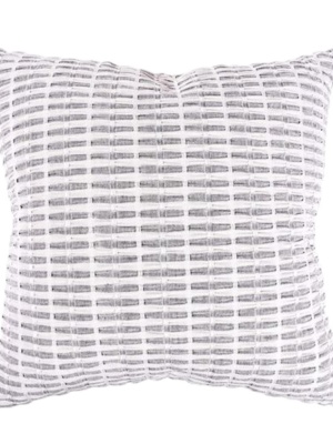 White & Grey Pinch Pleat Pillow